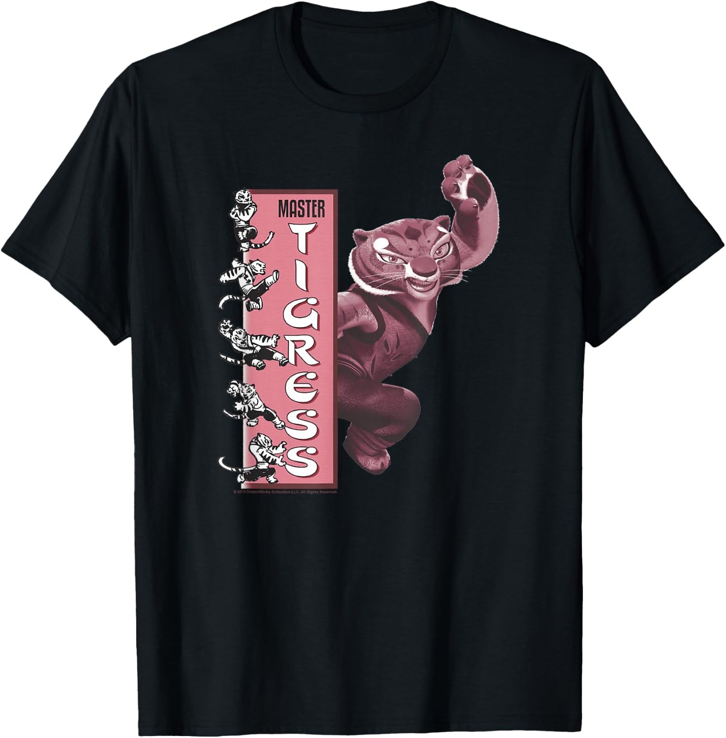 Kung Fu Panda Master Tigress Action Pose Banner T-Shirt - T-Shirt | Black