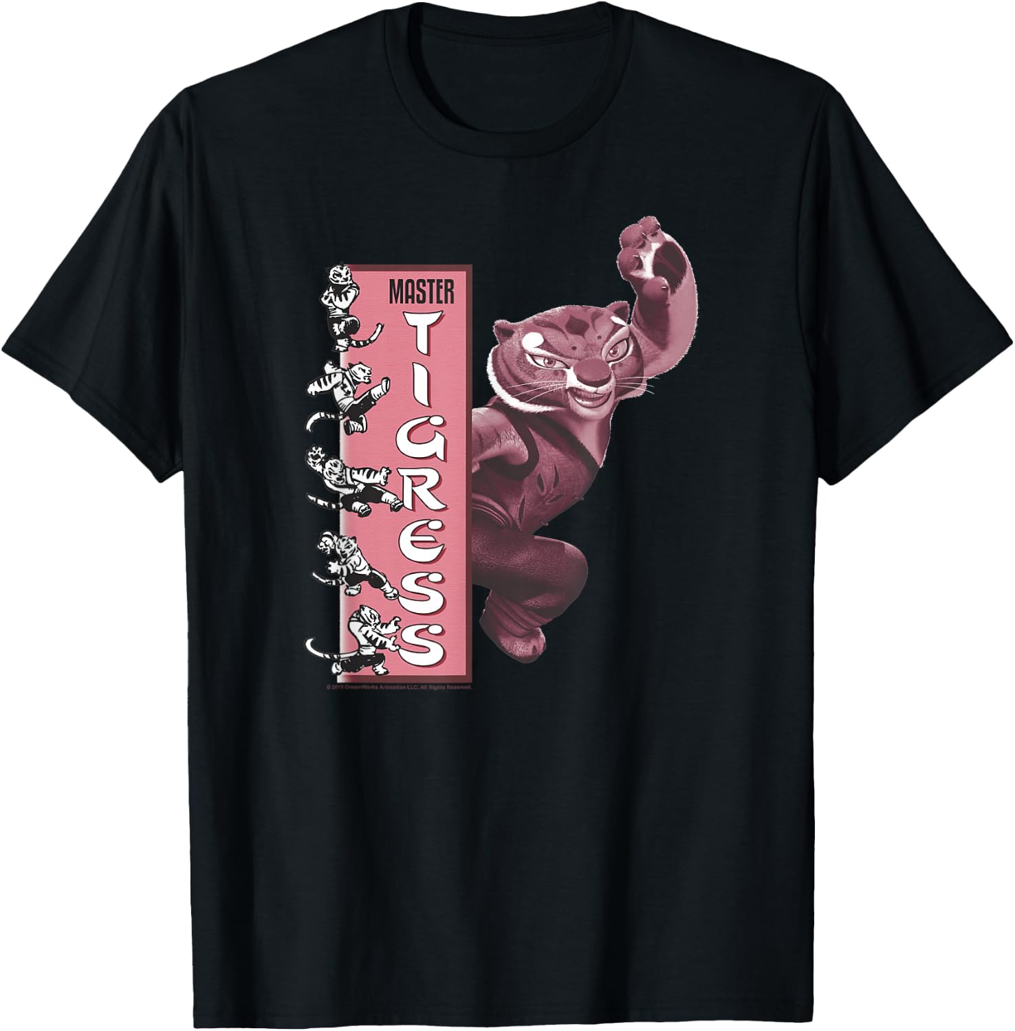 Kung Fu Panda Master Tigress Action Pose Banner T-Shirt - T-Shirt | Black