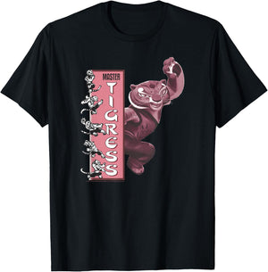 Kung Fu Panda Master Tigress Action Pose Banner T-Shirt - T-Shirt | Black