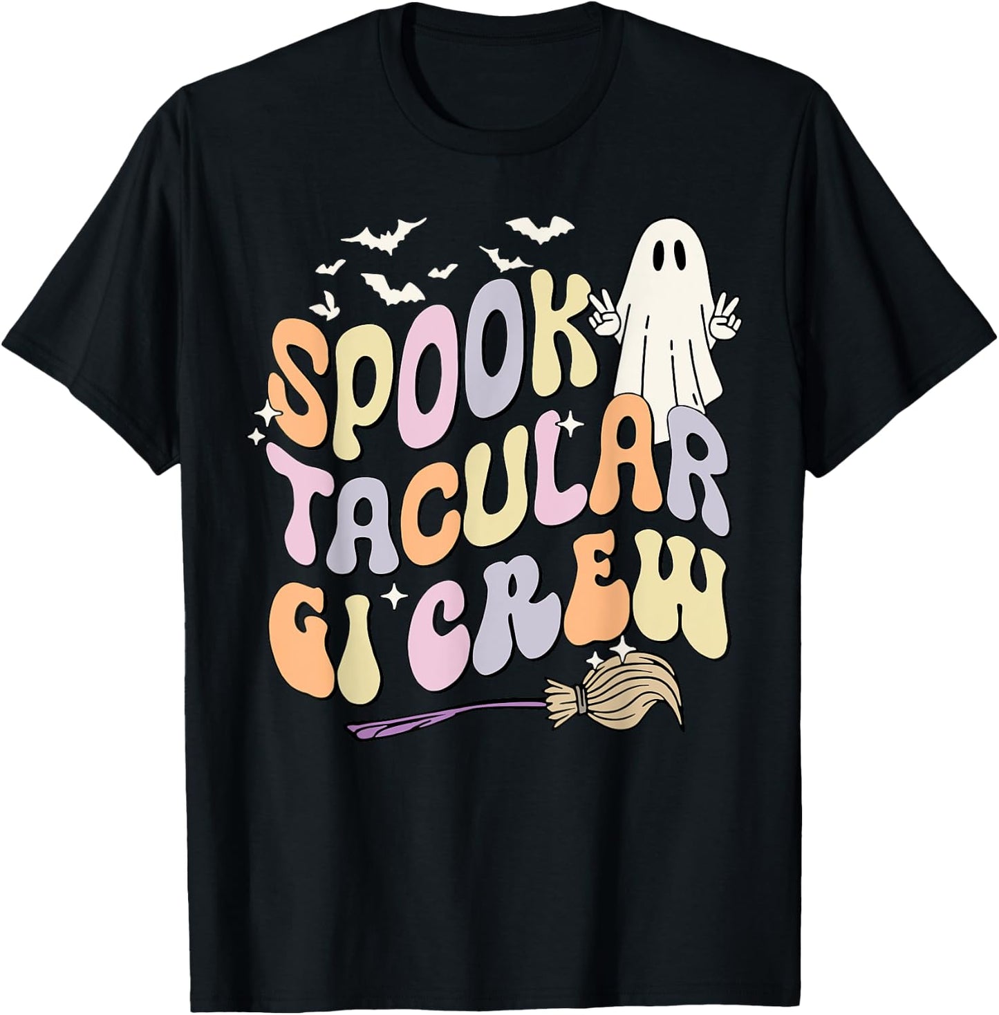 Retro Spooktacular GI Crew Gastroenterology Spooky Halloween T-Shirt - T-Shirt | Black