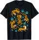 Dancing Tiger Cartoon Graphic T-Shirt - T-Shirt | Black