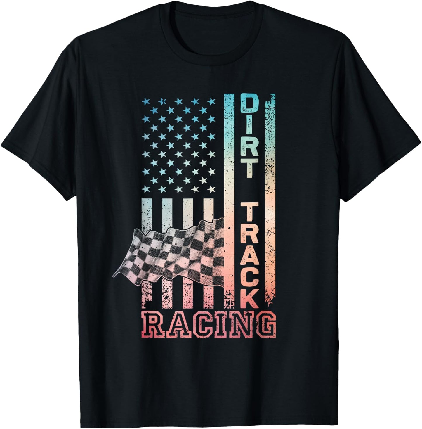 Cool Dirt Track Racing Art Women Dirt Racing Lover T-Shirt - T-Shirt | Black