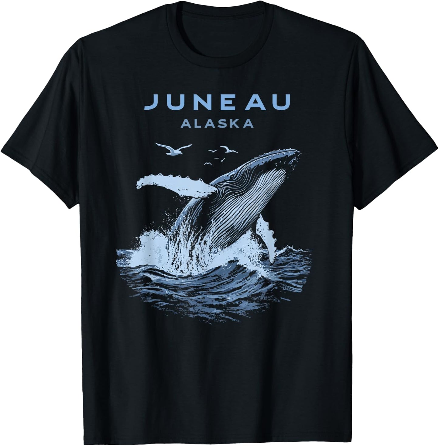 Juneau Alaska Humpback Whale T-Shirt - T-Shirt | Black