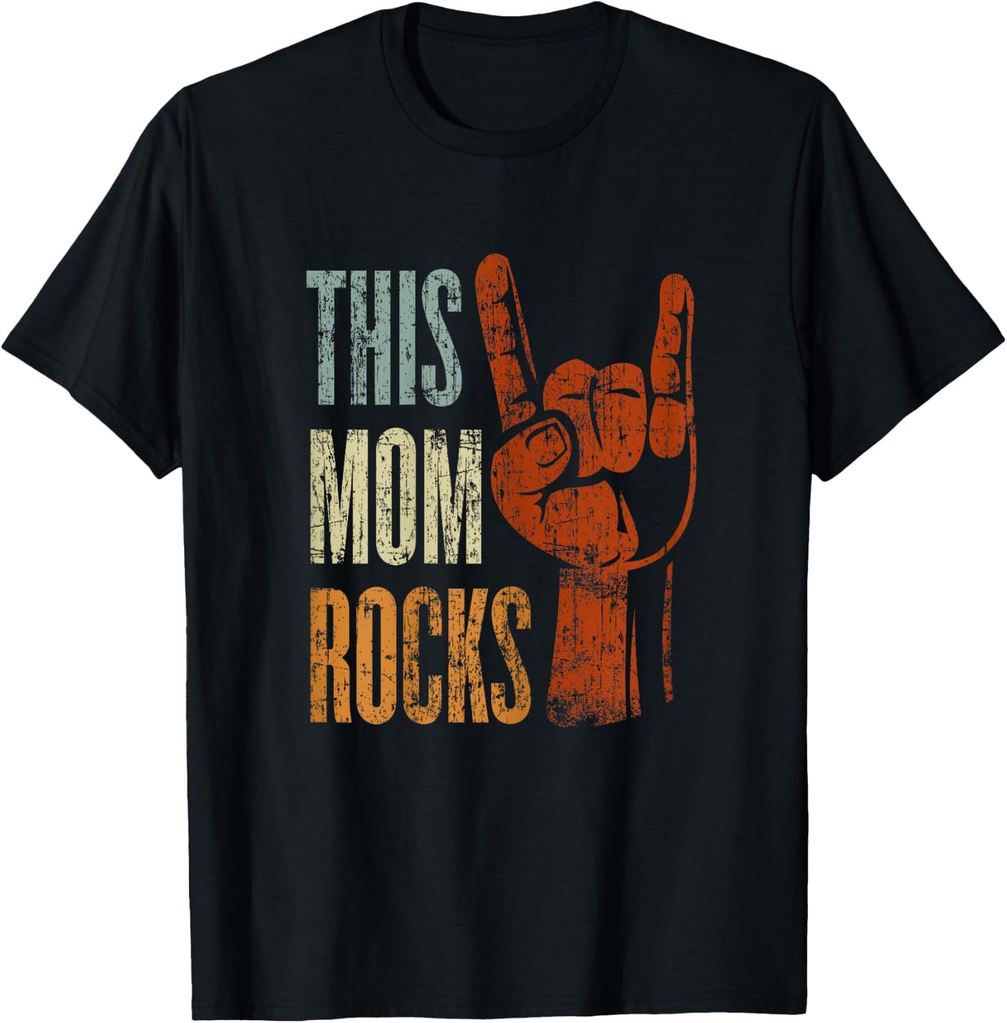 This Mom Rocks Rock n Roll Metal Gift Mother T-Shirt - T-Shirt | Black