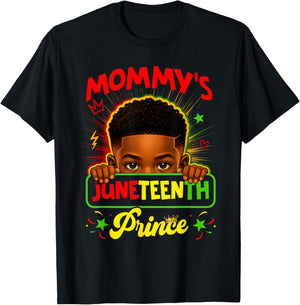 Mommy's Juneteenth Prince Black Boy Afro Baby Boys Toddler T-Shirt - T-Shirt | Black