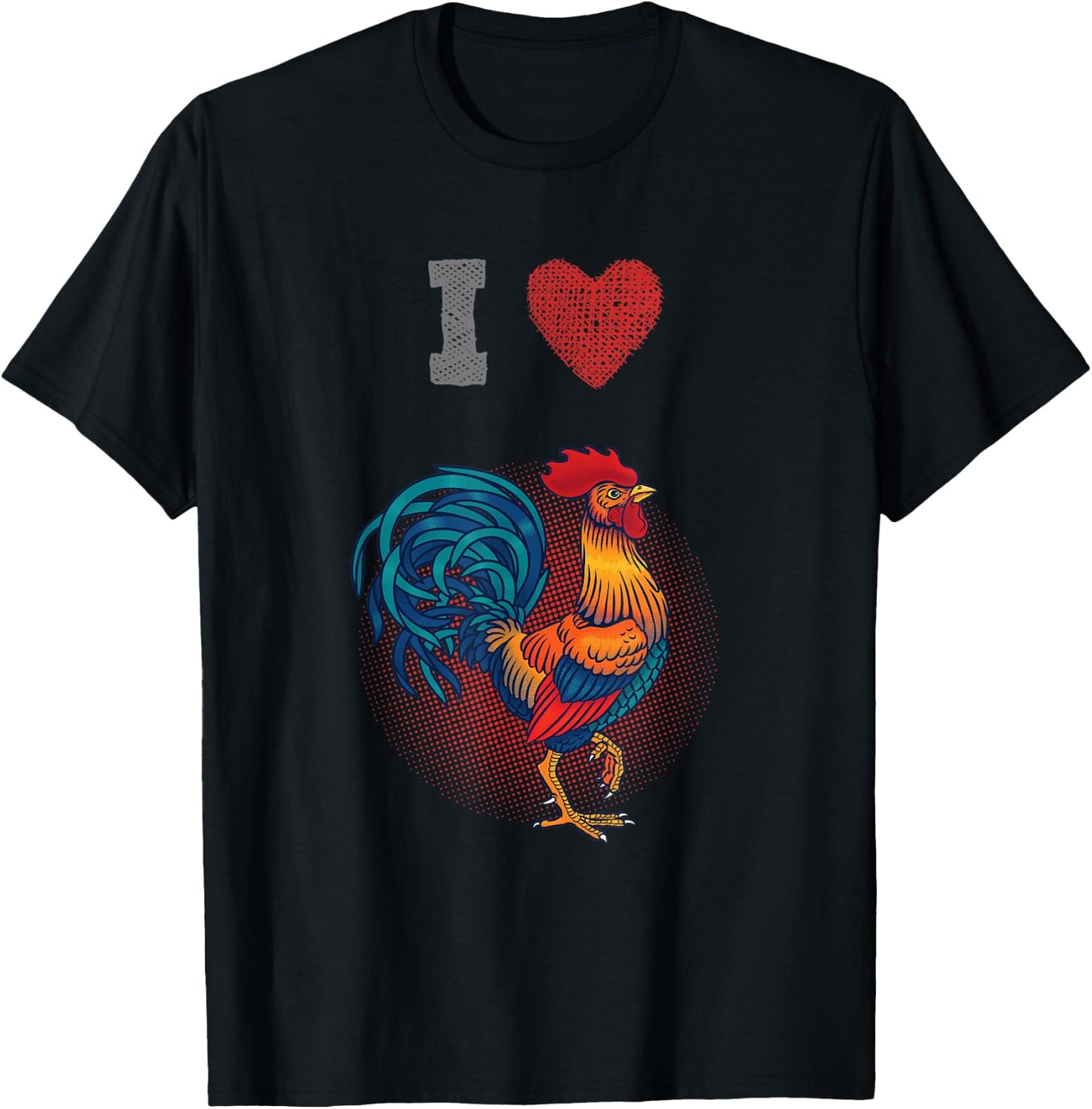 I Love (Heart) Chickens - Cock / Rooster Shirt T-Shirt - T-Shirt | Black