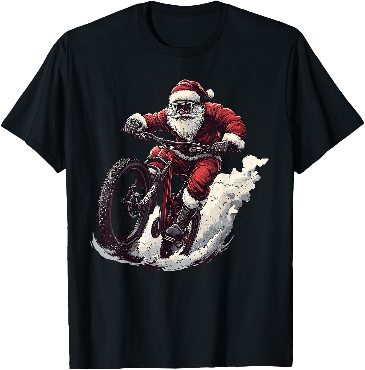 Funny BMX Lover Christmas Santa Biker Cyclist Xmas Pajama T-Shirt - T-Shirt | Black