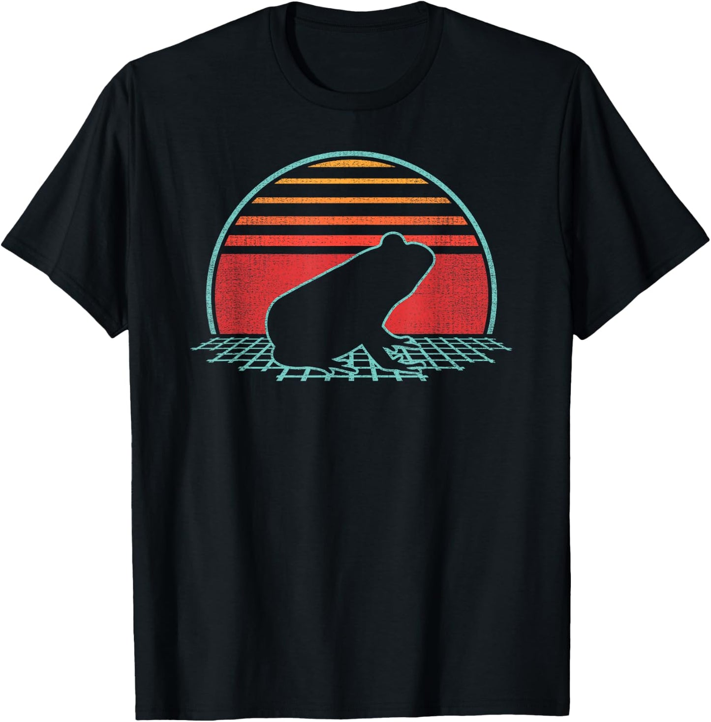 Frog Toad Lover Animal Retro Vintage 80s Style T-Shirt - T-Shirt | Black