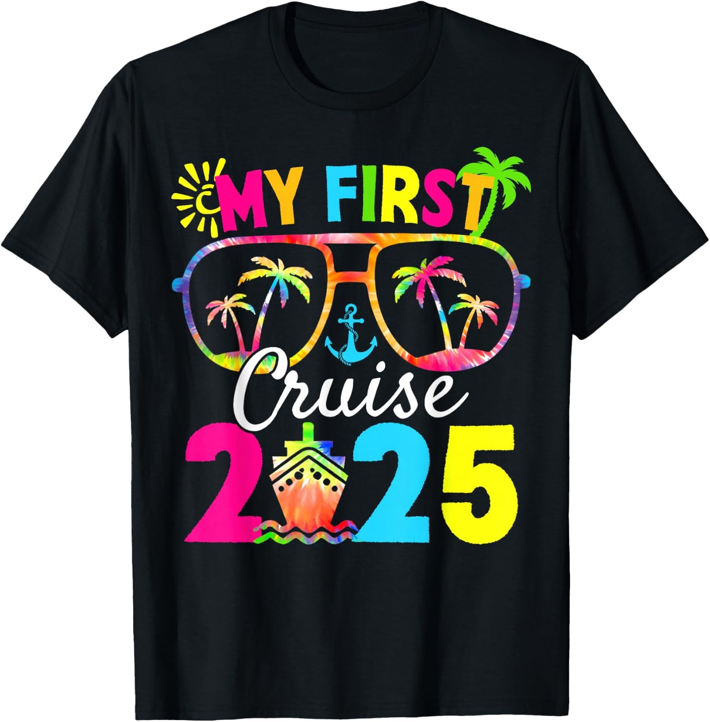 My First Family Cruise Squad 2025 Vacation Summer Trip T-Shirt - T-Shirt | Black
