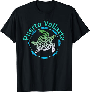 Puerto Vallarta Vintage Tribal Turtle T-Shirt - T-Shirt | Black