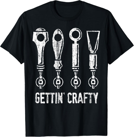 Gettin' Crafty Beer Taps T-Shirt - T-Shirt | Black