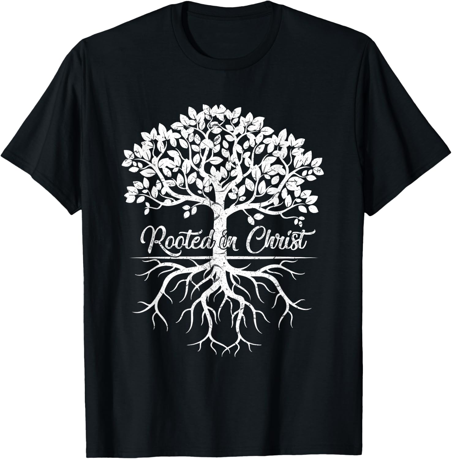 Cool Rooted in Christ Shirt Christian Faith Gift Bible Verse T-Shirt - T-Shirt | Black