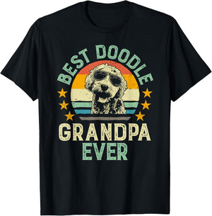 Best Doodle Grandpa Ever Goldendoodle Grandpa Gift T-Shirt - T-Shirt | Black