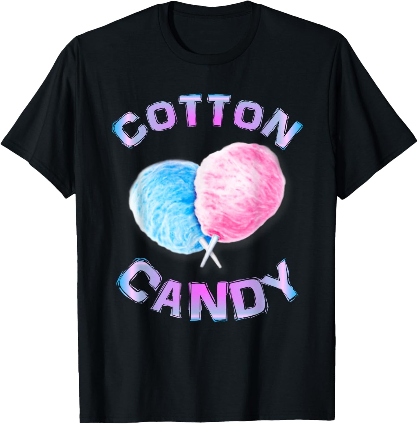 Cotton Candy Sticks Cones Floss Sweet Tooth Candy Fun Gifts T-Shirt - T-Shirt | Black