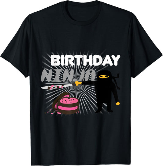 Birthday Party Ninja - Funny Cool Martial Arts Gift T-Shirt - T-Shirt | Black