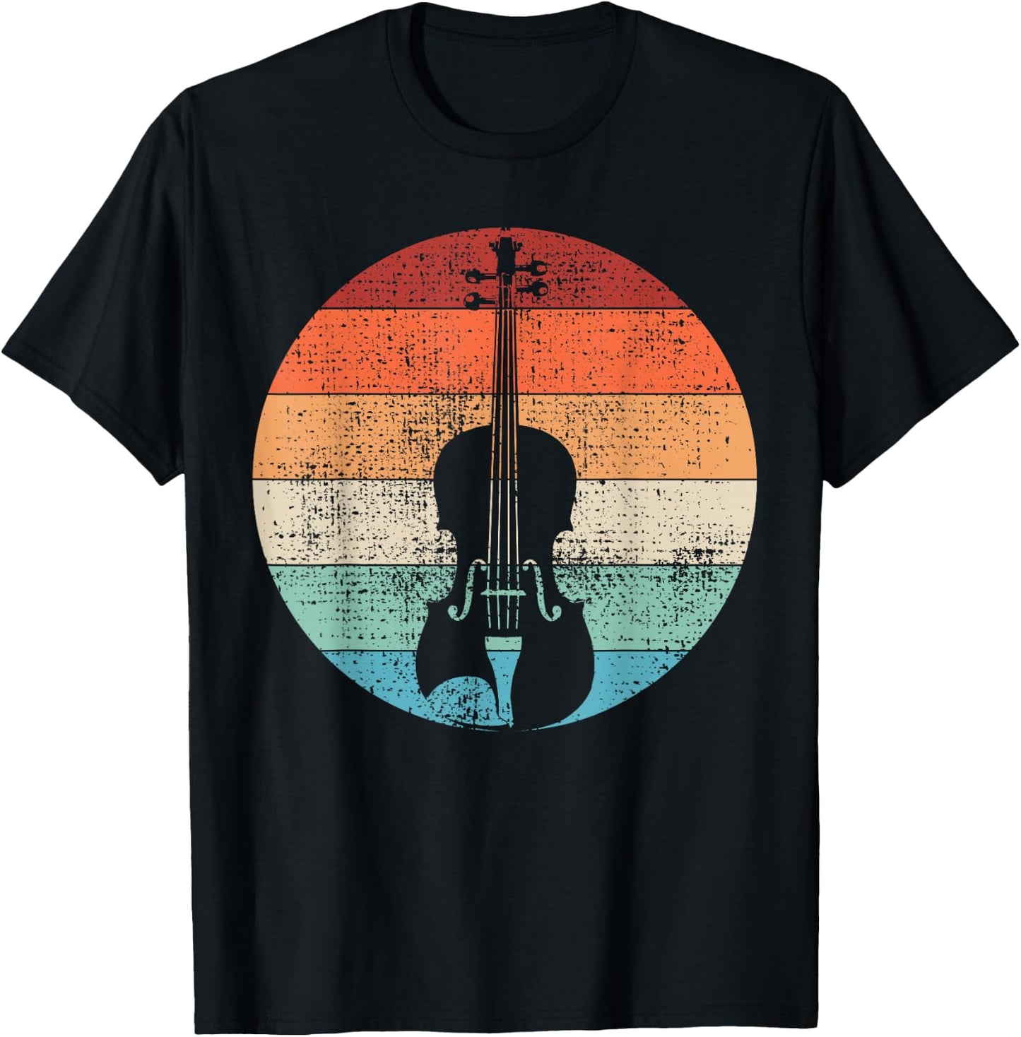 Violin Violinist Musical Instrument Retro T-Shirt - T-Shirt | Black