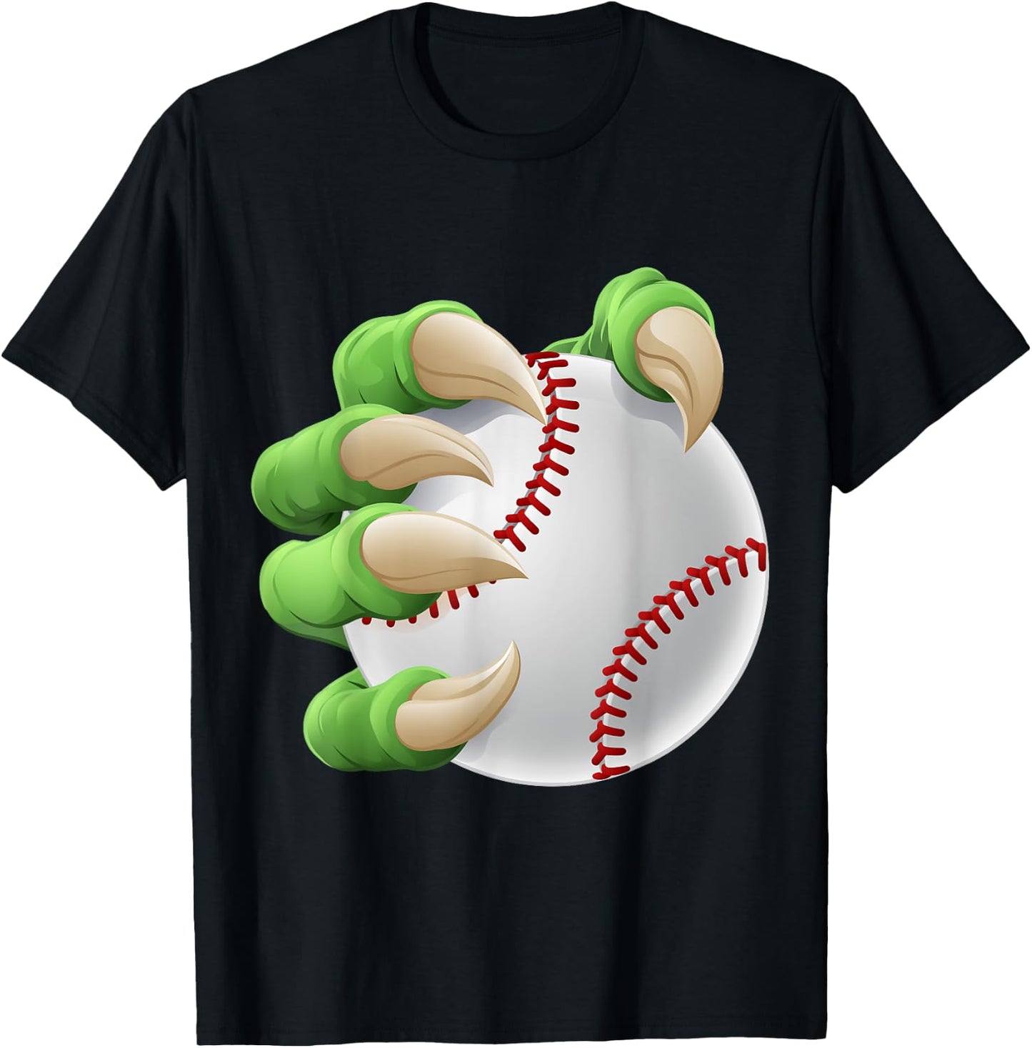 Baseball Ball Claw Cartoon Monster Animal Hand T-Shirt - T-Shirt | Black