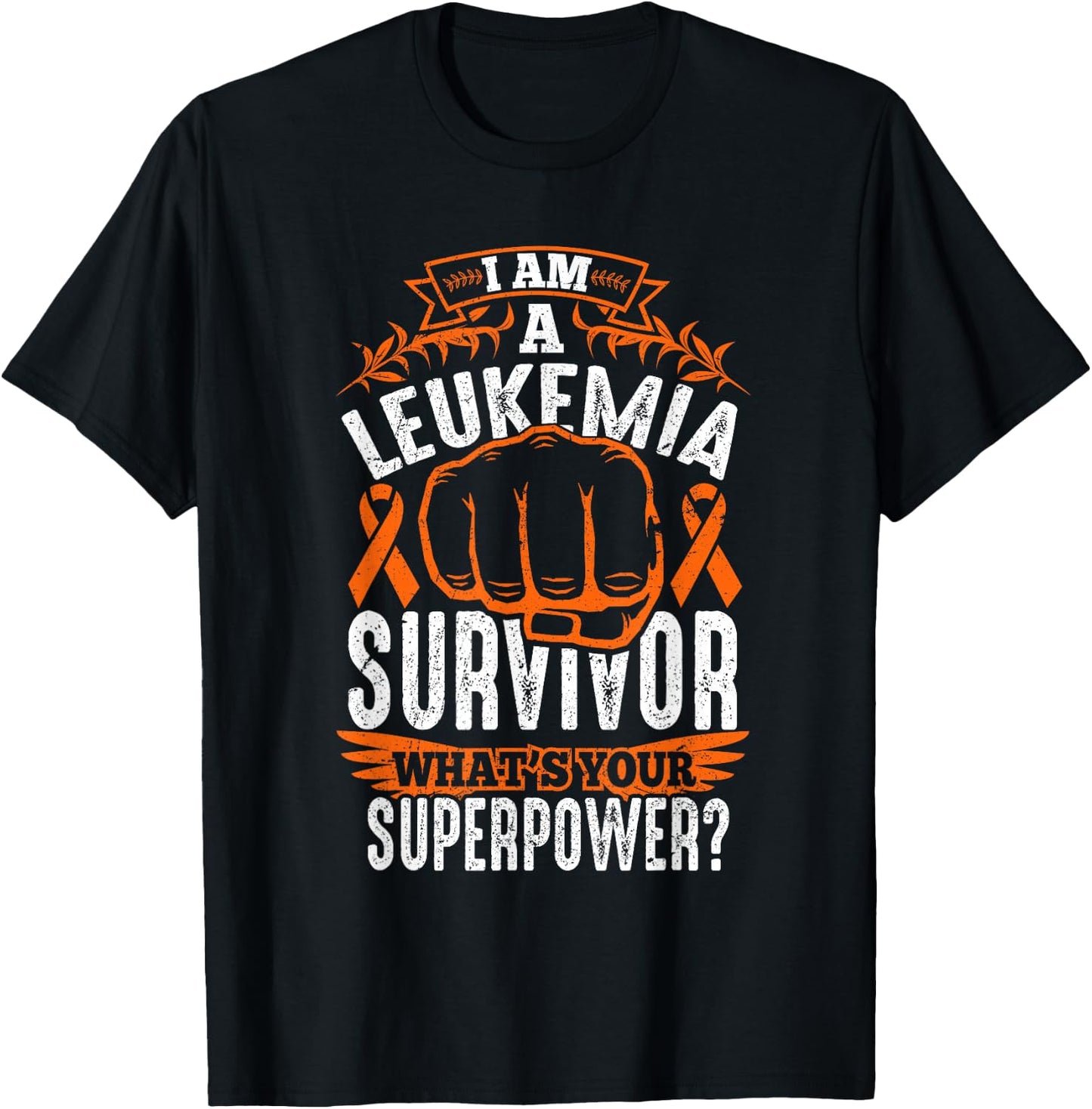 Leukemia Cancer Survivor Awareness Ribbon Gifts T-Shirt - T-Shirt | Black