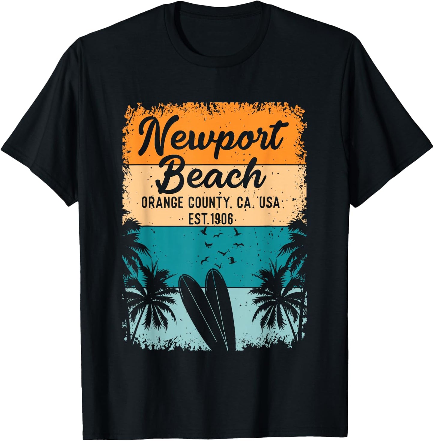 Newport Beach Orange County OC California Gifts Souvenirs T-Shirt - T-Shirt | Black