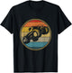 Monster Truck Vintage Retro Style Sun Design T-Shirt - T-Shirt | Black