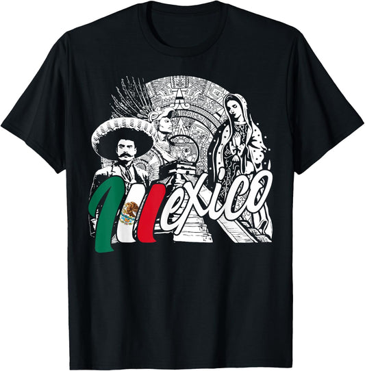 Mexico - Mexican Pride - Virgen de Guadalupe And History T-Shirt - T-Shirt | Black