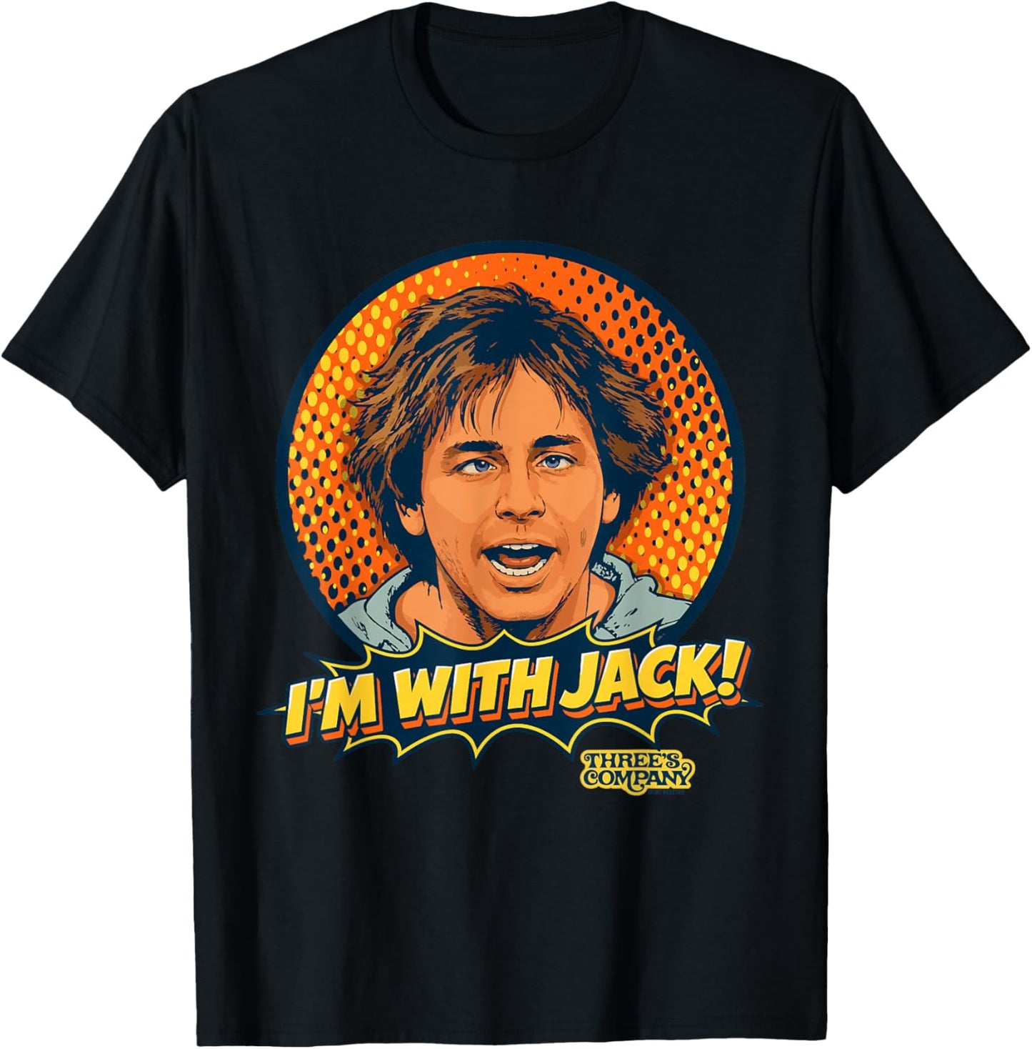 I'm with Jack Tripper Funny Three's Company Retro T-Shirt - T-Shirt | Black