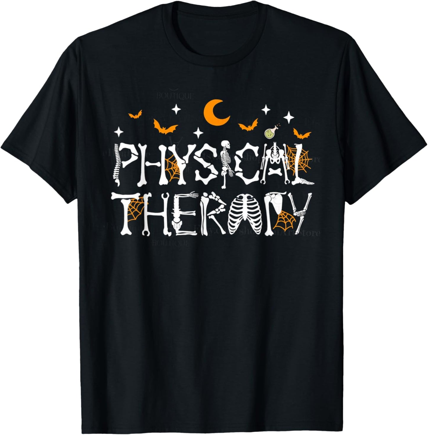 Halloween Physical Therapy Skeleton Pediatric PT PTA DPT T-Shirt - T-Shirt | Black