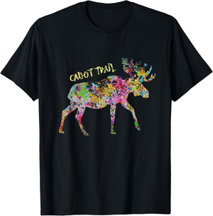 Cabot Trail Moose Graphic | Cabot Trail Nova Scotia Canada T-Shirt - T-Shirt | Black