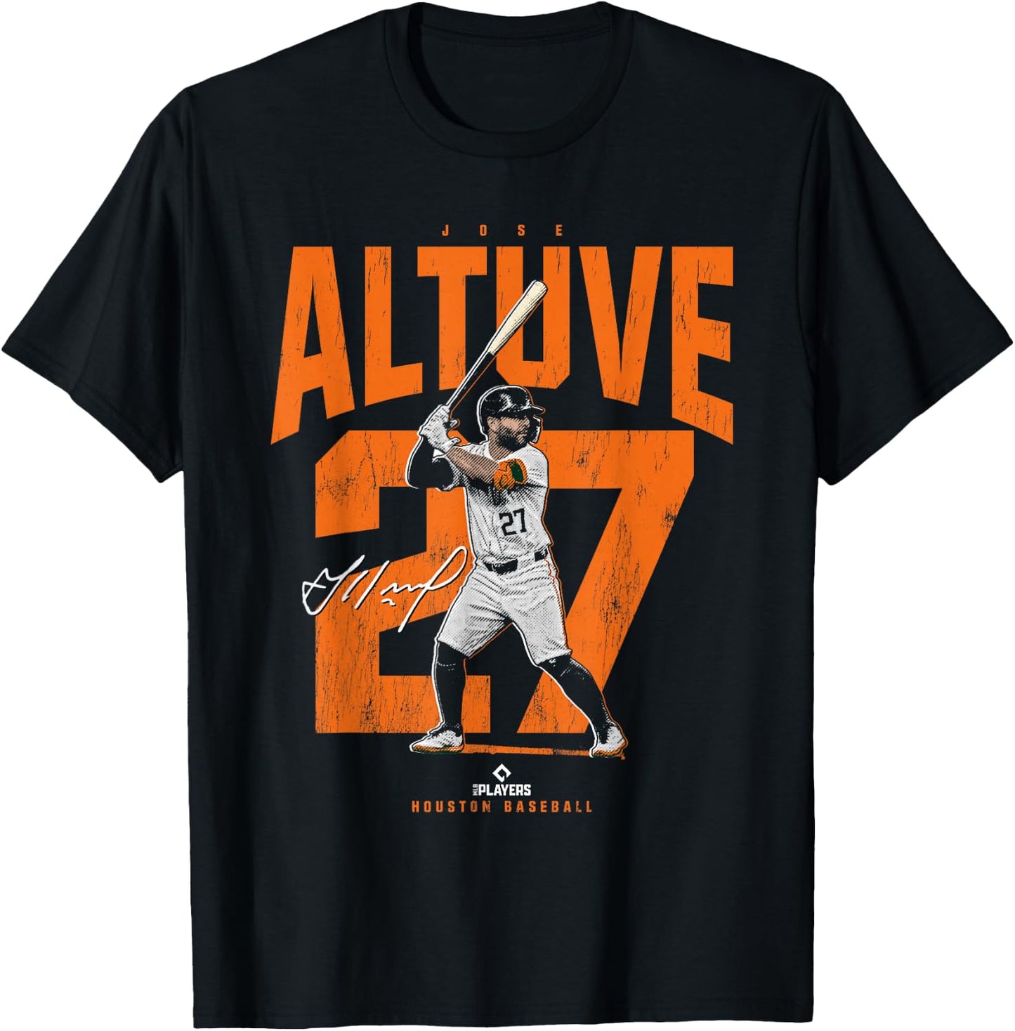 License Champs | Jose Altuve Houston Baseball Player Novelty - Blue, -Adult, Small, Short Sleeve T-Shirt - T-Shirt | Black