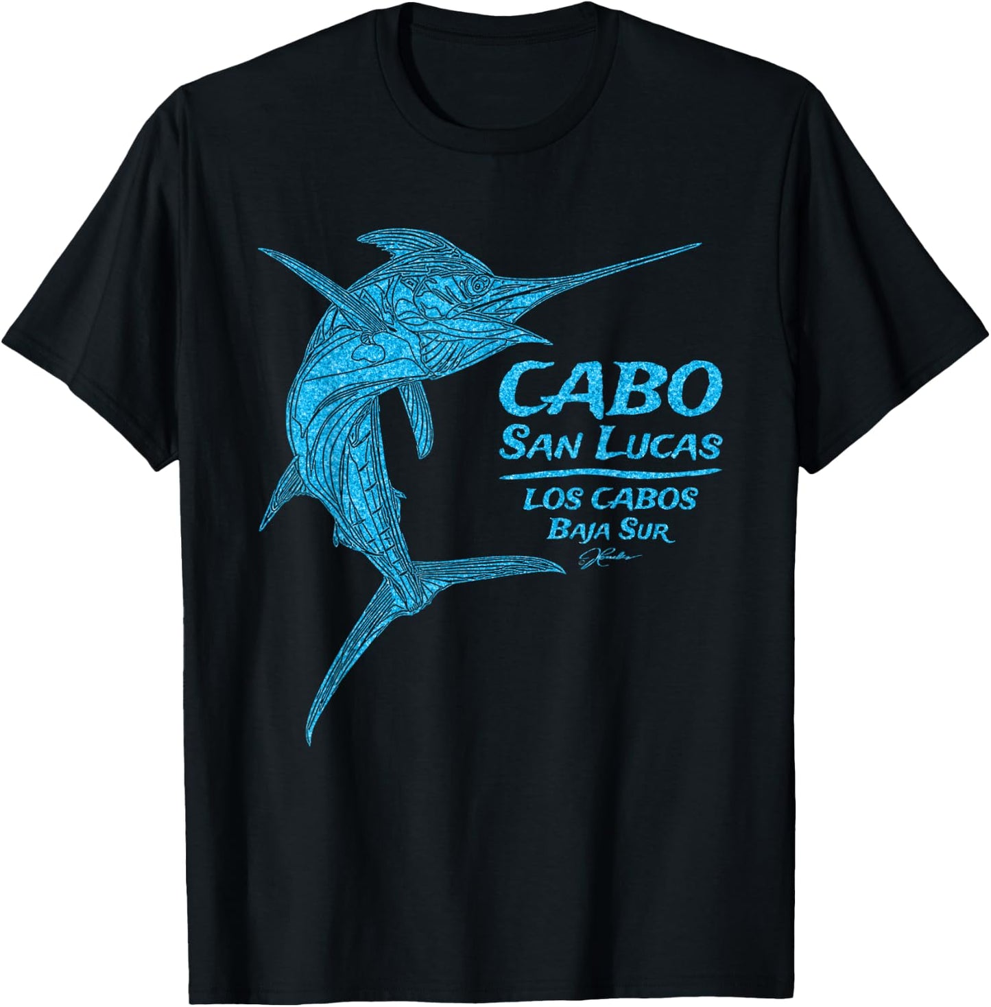 JCombs: Cabo San Lucas, Striped Marlin T-Shirt - T-Shirt | Black