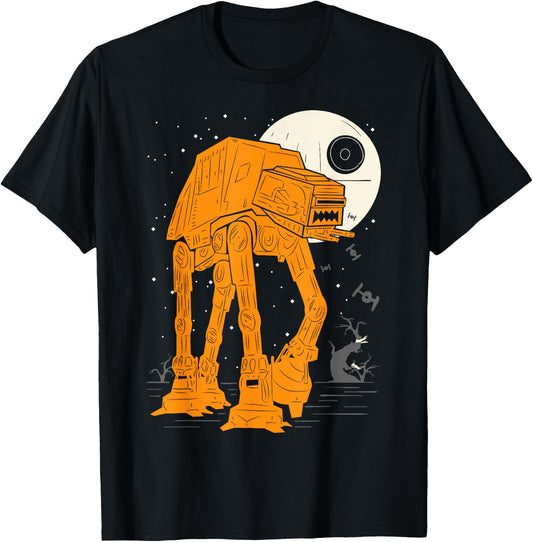 Star Wars AT-AT Moon Death Star Halloween Poster T-Shirt - T-Shirt | Black