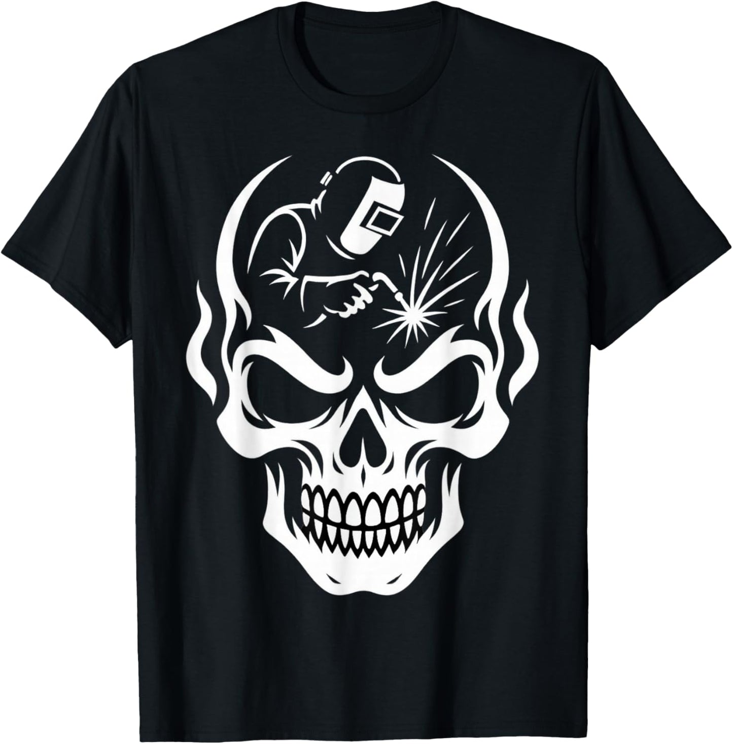 Welder Skull Welding Humor Metalworker T-Shirt - T-Shirt | Black