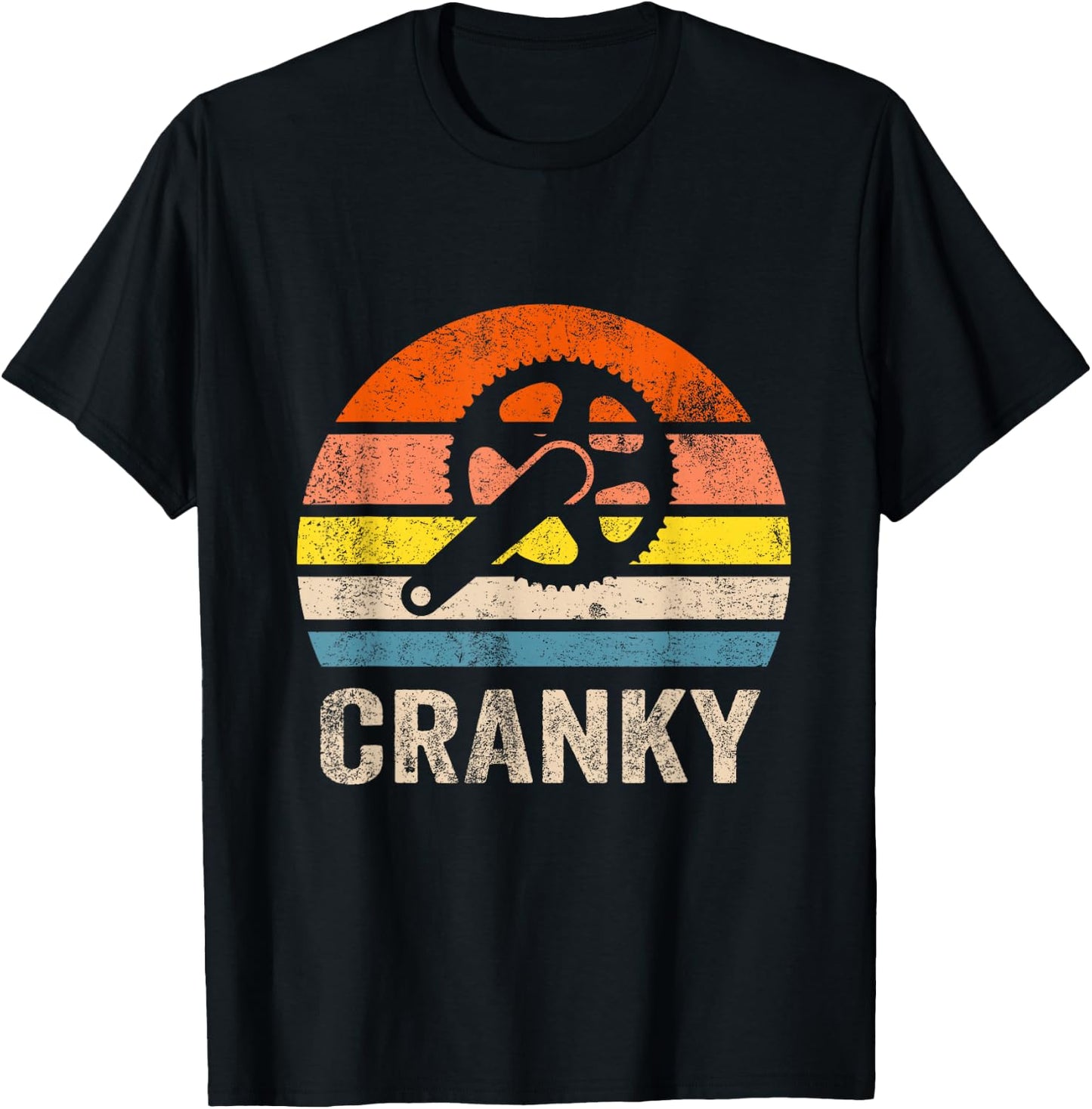 Cranky Vintage Sun funny Bicycle Lovers Cycling Cranky T-Shirt - T-Shirt | Black