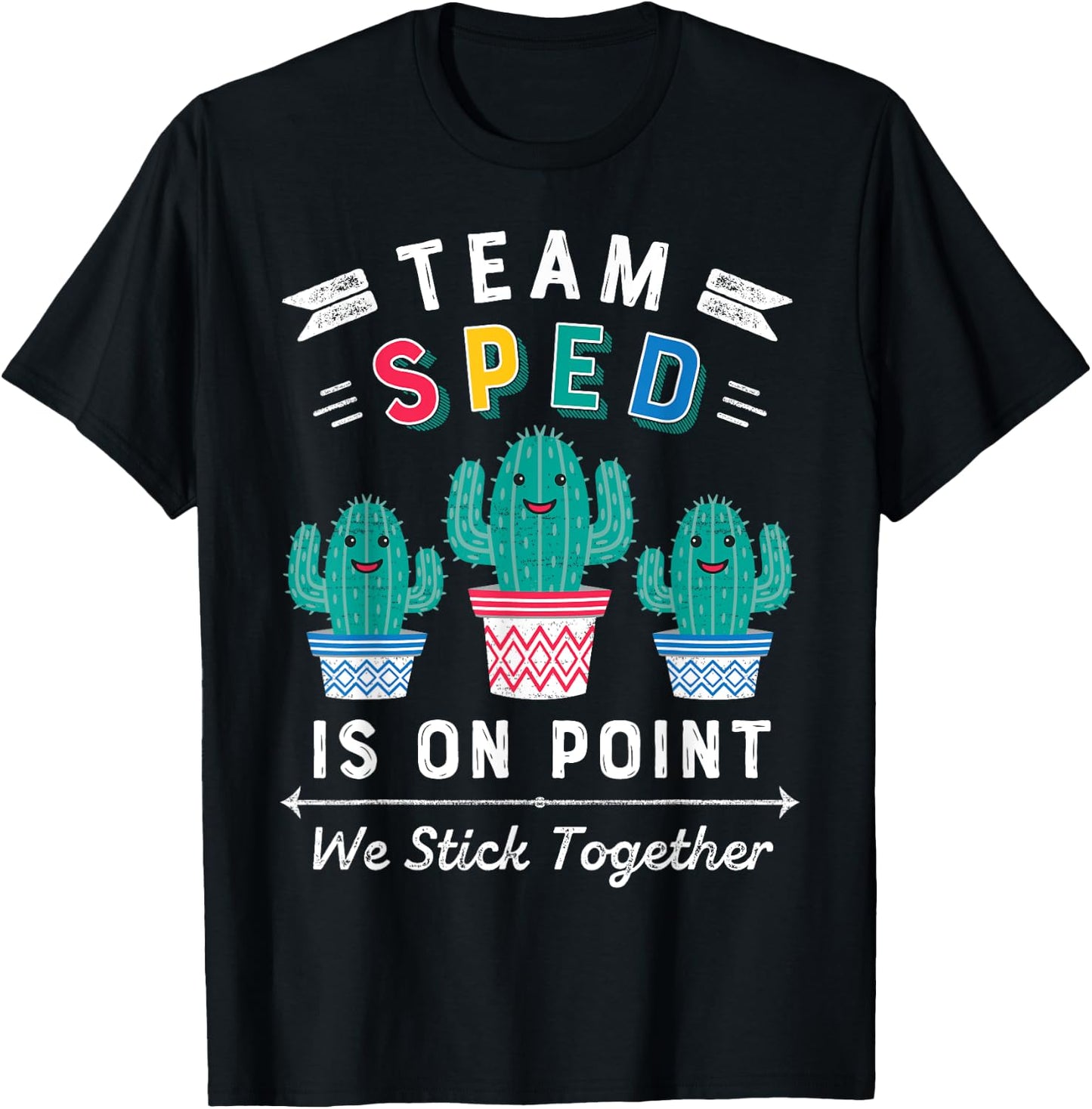 Cute SPED Teacher Gift Special Education Cactus SPED Teacher Women Girls Kids T-Shirt - T-Shirt | Black