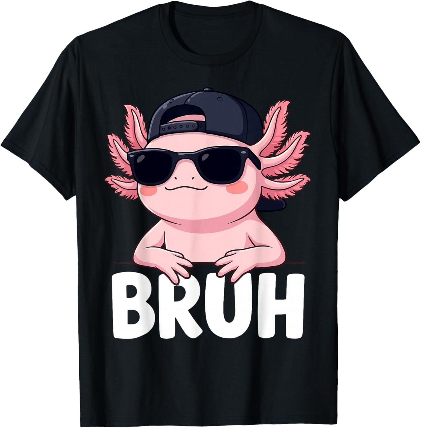 Bruh Axolotl Meme T-Shirt - T-Shirt | Black