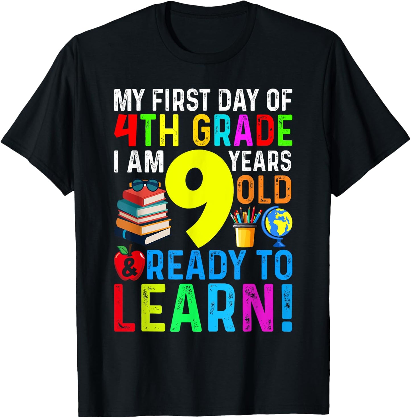 4th Grade Back to First Day of School Boys Girl T-Shirt - T-Shirt | Black