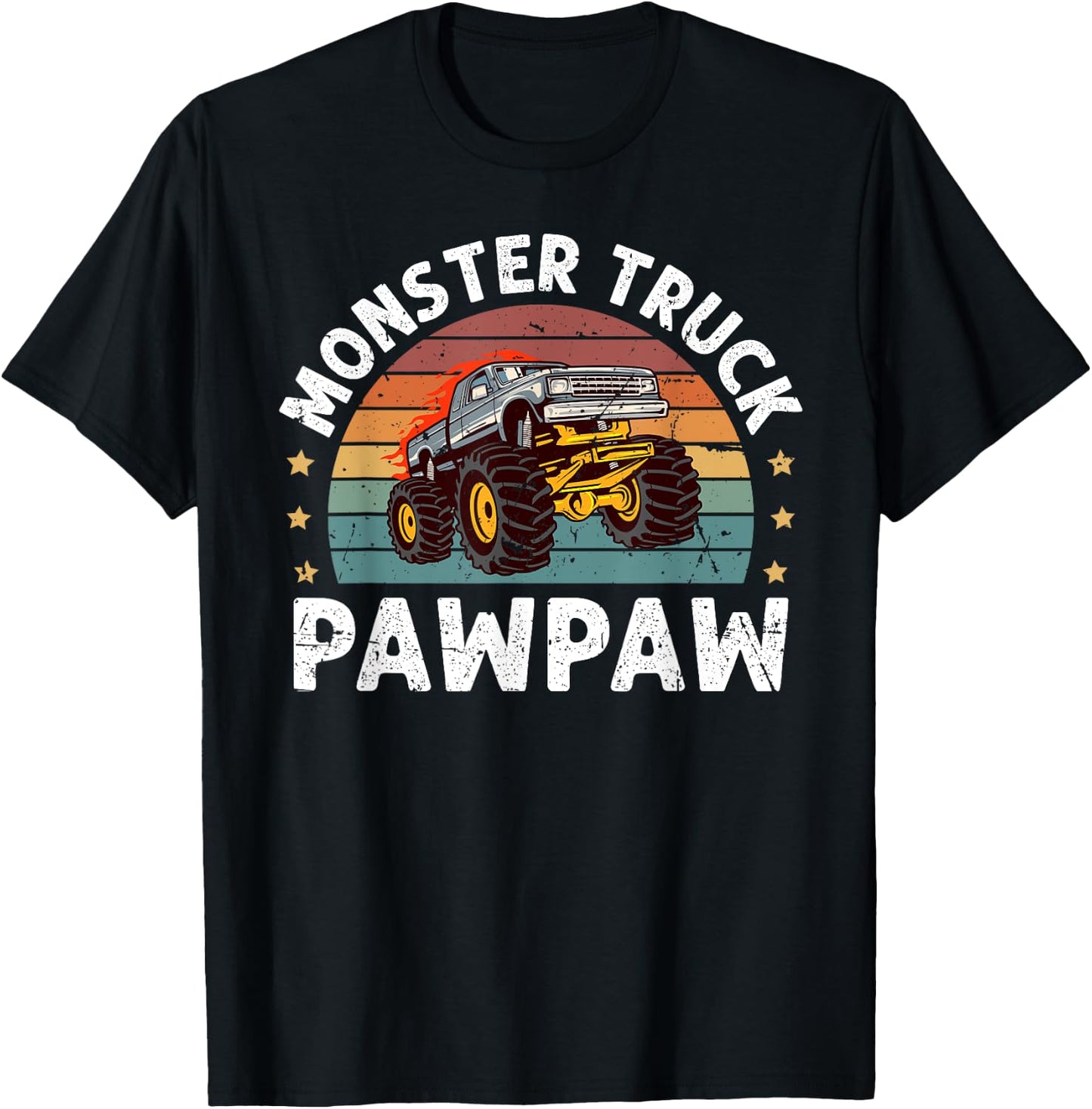 Monster Truck Pawpaw Retro Monster Truck Pawpaw Grandpa T-Shirt - T-Shirt | Black