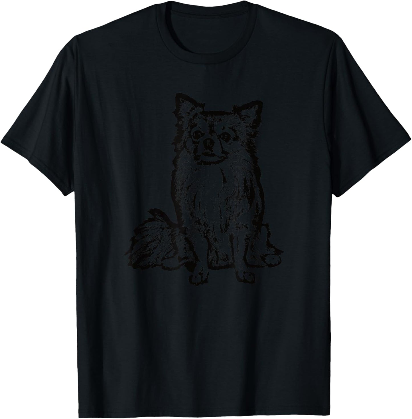 Chihuahua Long Hair Dog Lover Gift Black T-Shirt - T-Shirt | Black