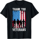 Thank You Veterans Military Services Armed Forces T-Shirt - T-Shirt | Black