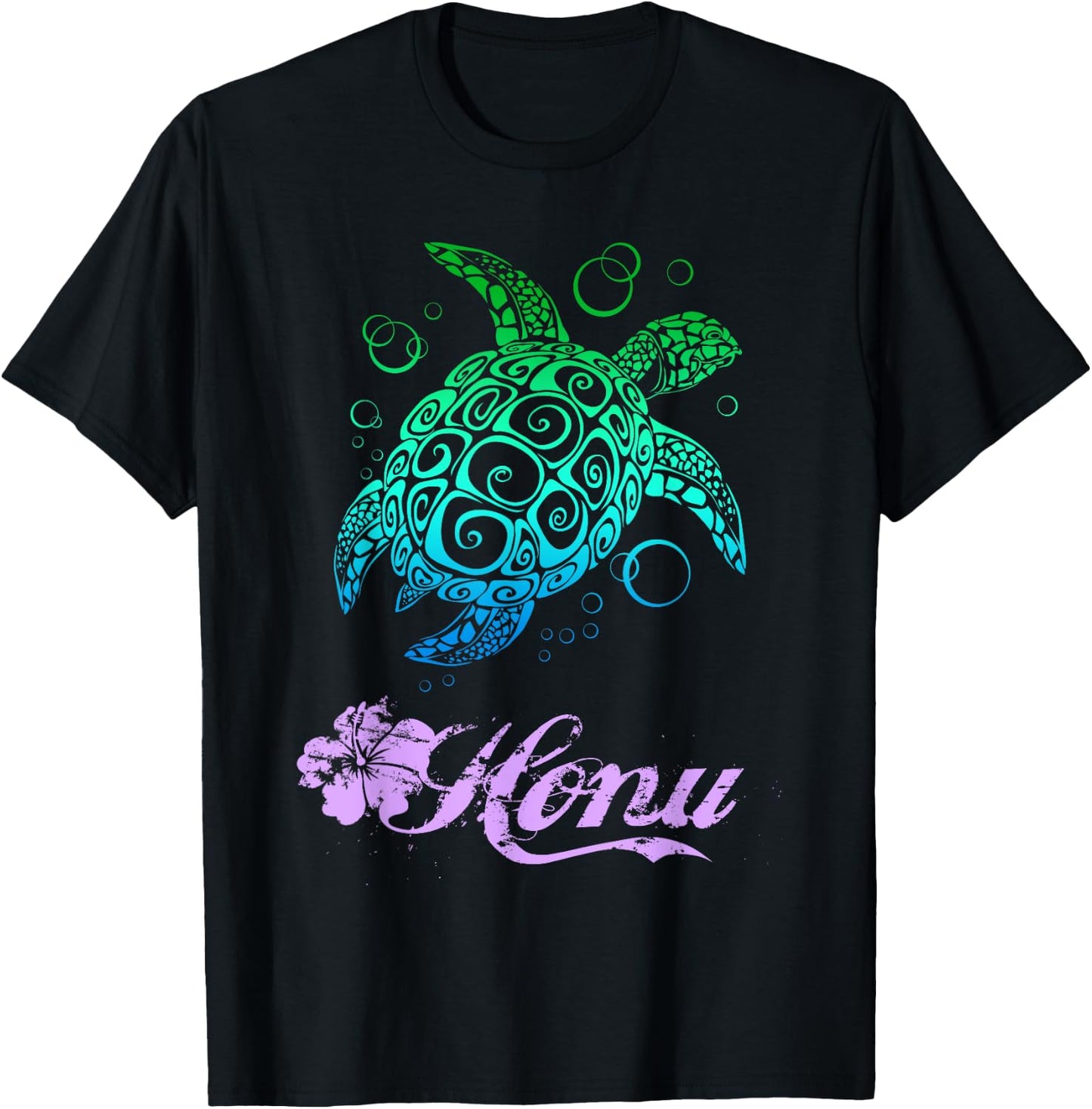 Hawaiian Honu Sea Turtle T Shirt T-Shirt - T-Shirt | Black