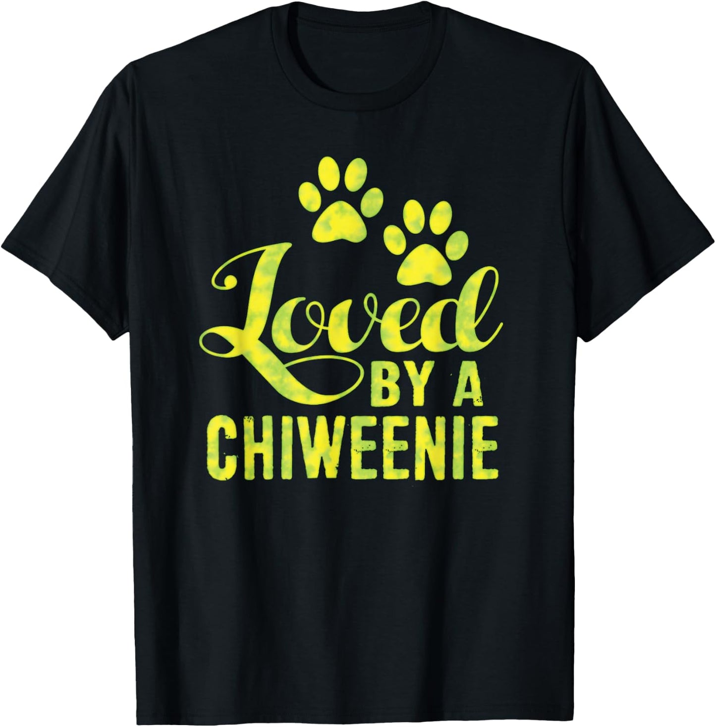 Loved By A Chiweenie Chihuahua Dachshund Mix Gift T-Shirt - T-Shirt | Black