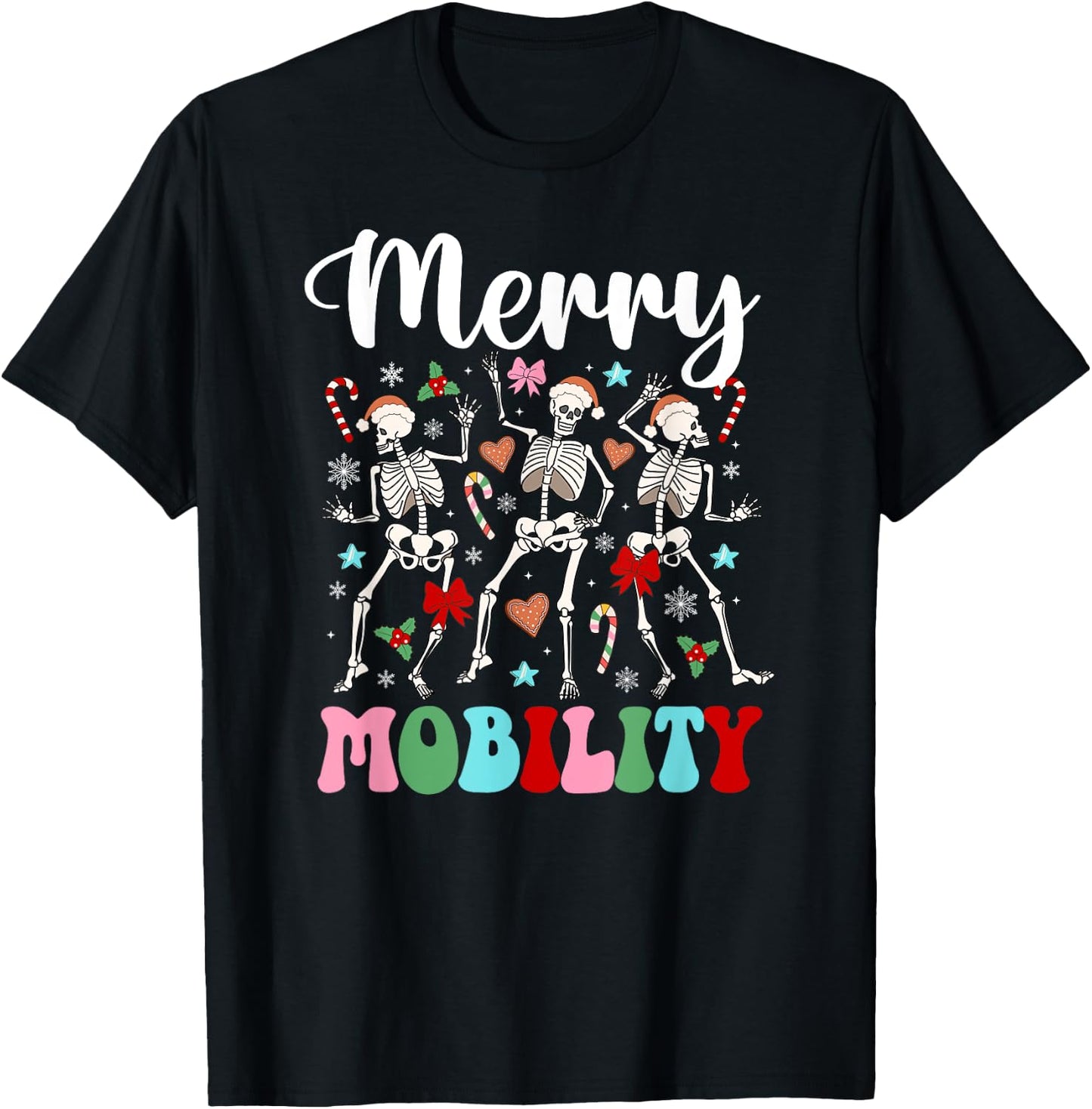 Christmas PT Therapist Xmas Groovy Physical Therapist - -Adults, Black, Small, Short Sleeve, Cotton Blend, Crew Collar, Cartoon Christmas, Straight Fit, Pull On, Winter, Imported T-Shirt - T-Shirt | Black