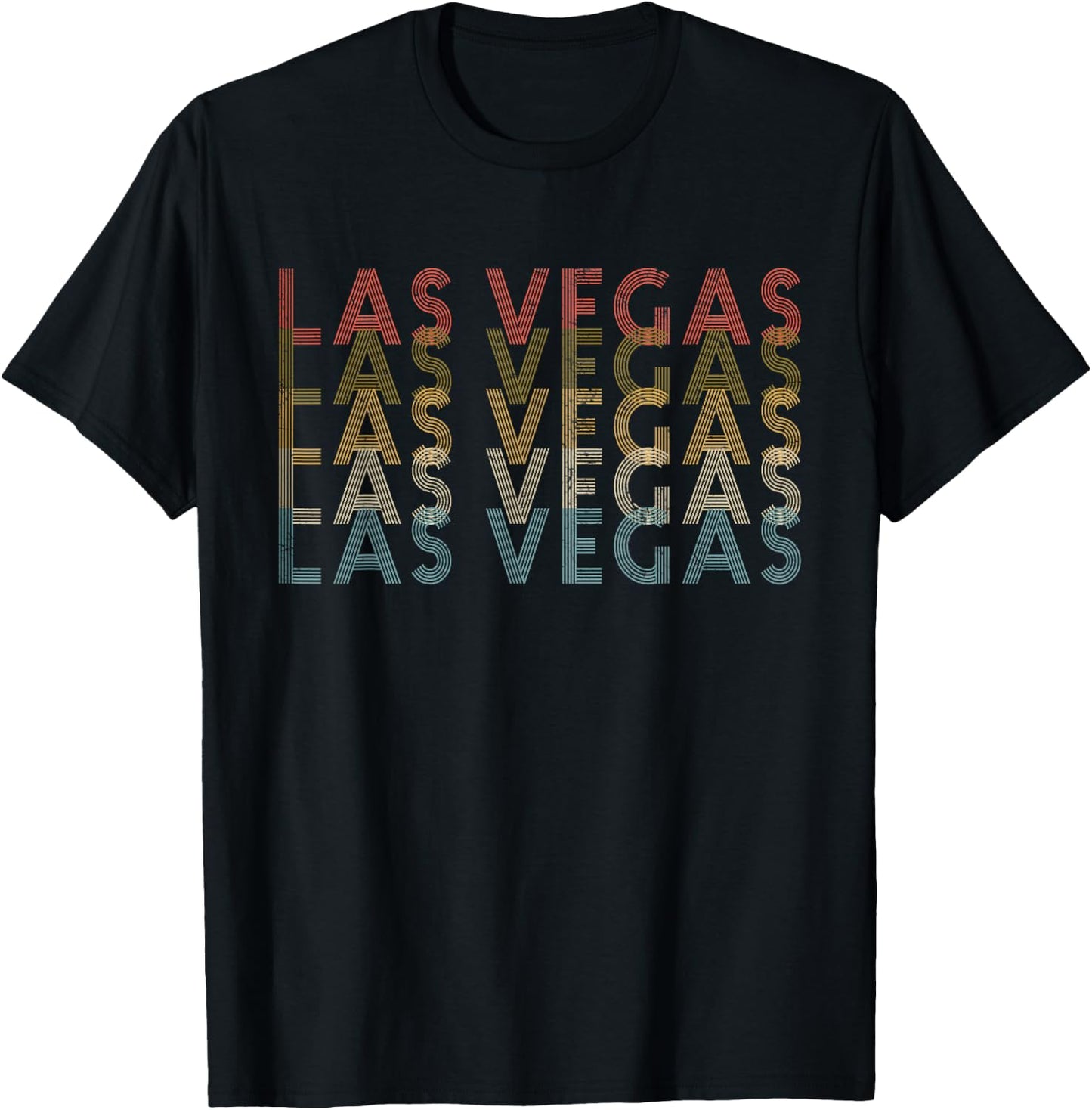 Las Vegas Nevada Vintage Retro 70s 80s Souvenir Gift T-Shirt - T-Shirt | Black