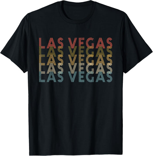 Las Vegas Nevada Vintage Retro 70s 80s Souvenir Gift T-Shirt - T-Shirt | Black