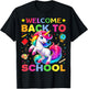 Retro Welcome Back to School Teacher Boys Girls Unicorn T-Shirt - T-Shirt | Black