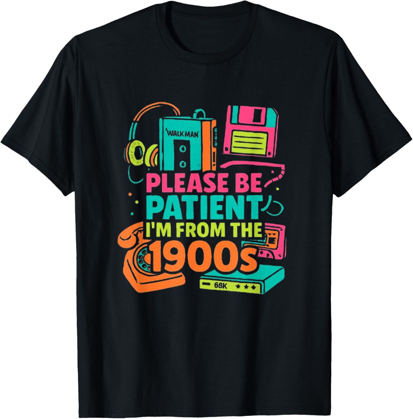 Throwback Please I’m from the 1900s Retro Tech Design T-Shirt - T-Shirt | Black