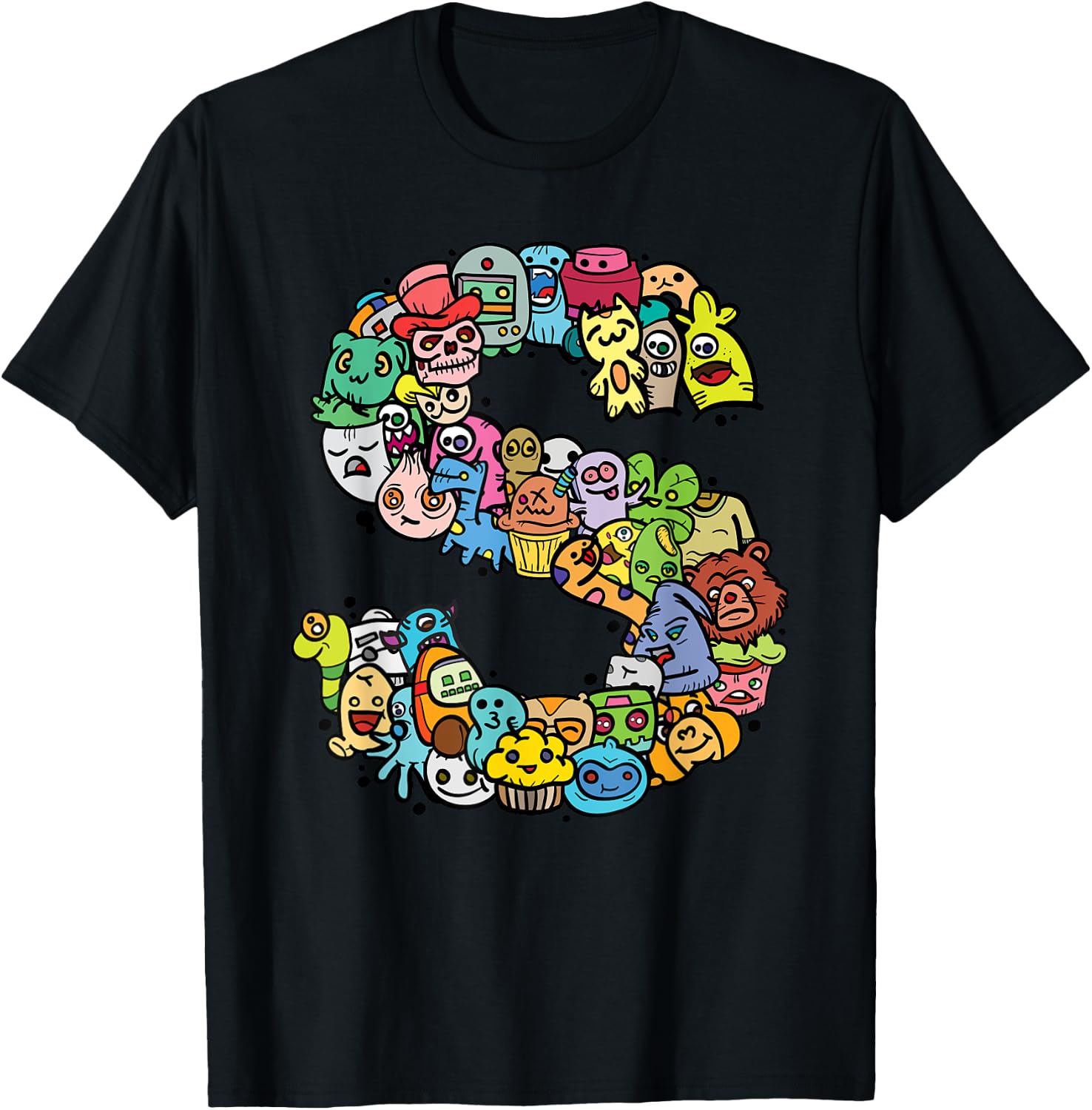 Letter S Alphabet S Name Initial Monogrammed Shirts T-Shirt - T-Shirt | Black