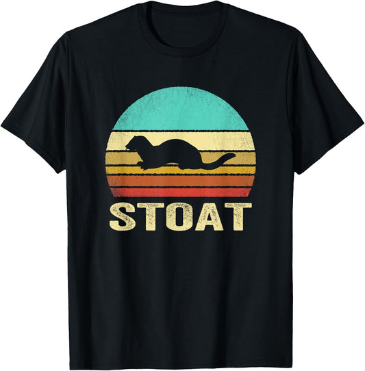 Vintage Stoat Shirt Sunset T-Shirt - T-Shirt | Black