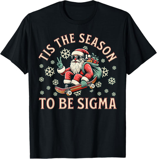 Tis The Season To Be Sigma Claus Funny Santa Christmas Boys T-Shirt - T-Shirt | Black