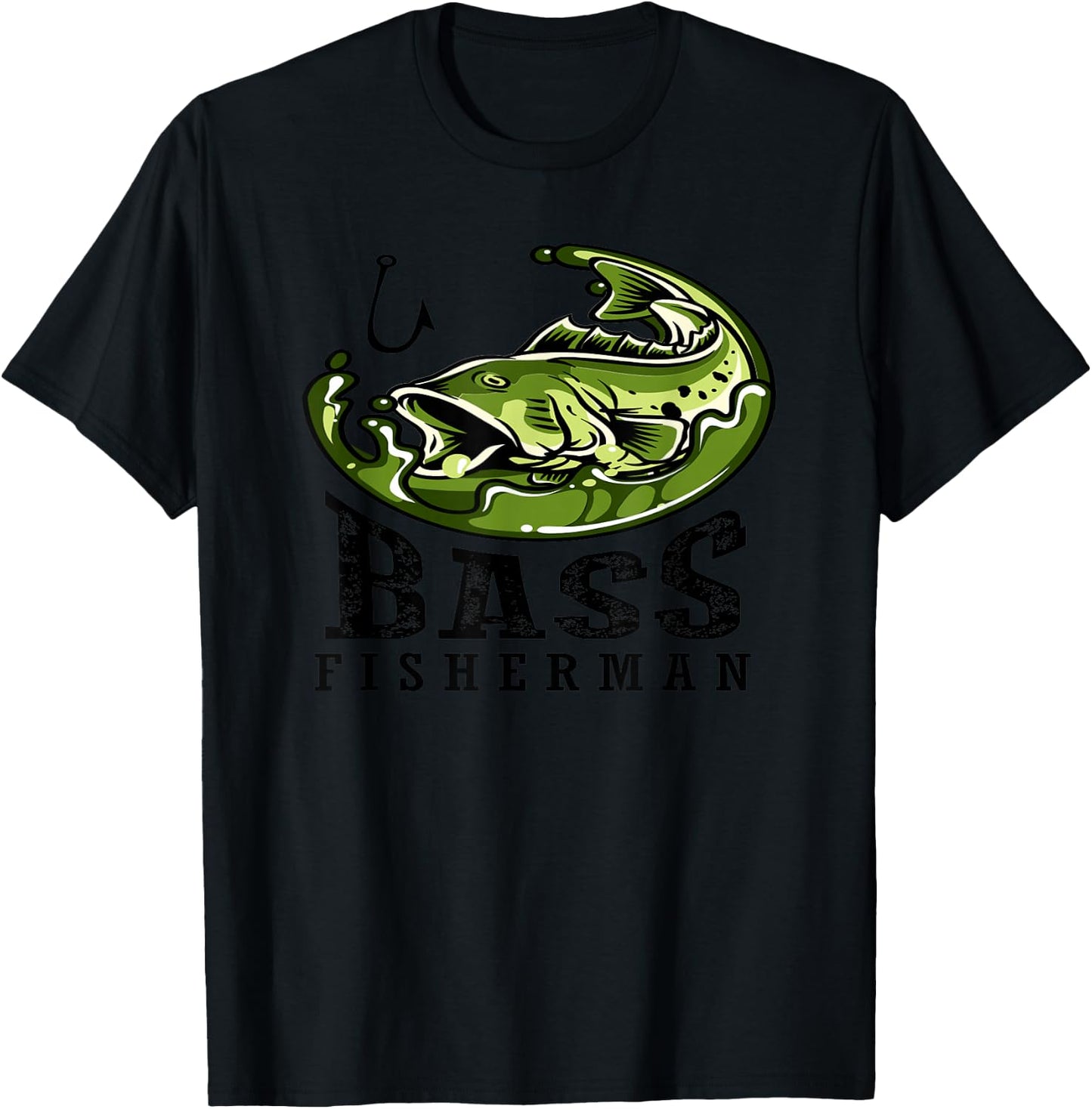Patriotic Anglers American Bass Pro Whisperer Fisherman T-Shirt - T-Shirt | Black